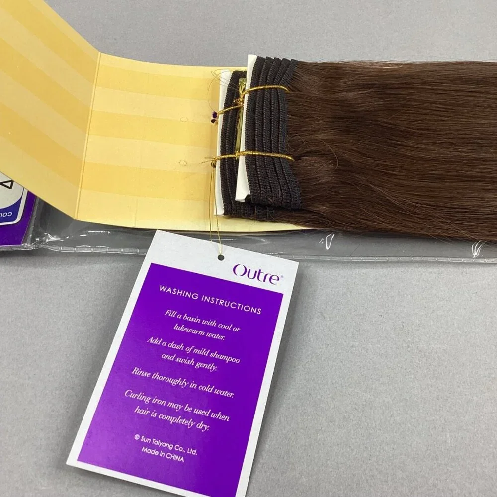 New Yaki #4 Dark Brown 14” Straight 100% Human Hair Extensions - Picture 4 of 5